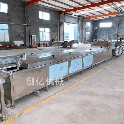 新型丸子漂燙蒸煮流水線設(shè)備 廠家直供大小型號(hào)金針菇巴氏殺菌線