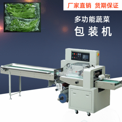 廠家直供青菜套袋枕式包裝機 蔬菜包裝機 食品自動下走膜打包設(shè)備