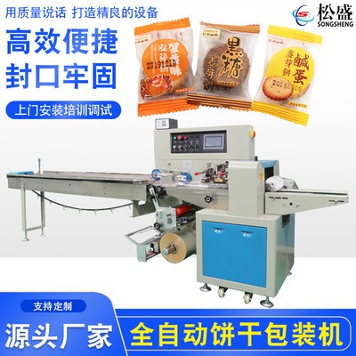 枕式食品包裝機廠家供應蛋糕餅干全自動包裝機械設備質(zhì)保2年