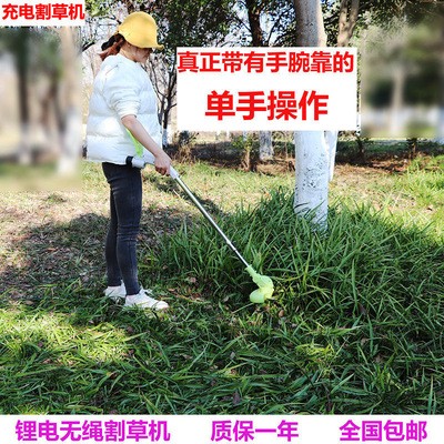 四輪草坪機(jī) 充電式割草機(jī) 無(wú)繩電動(dòng)園藝工具草坪剪