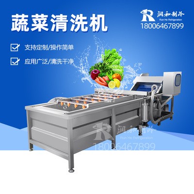 連續(xù)式葉菜類清洗線 連鎖餐飲中央廚房洗菜機 全自動蔬菜清洗機