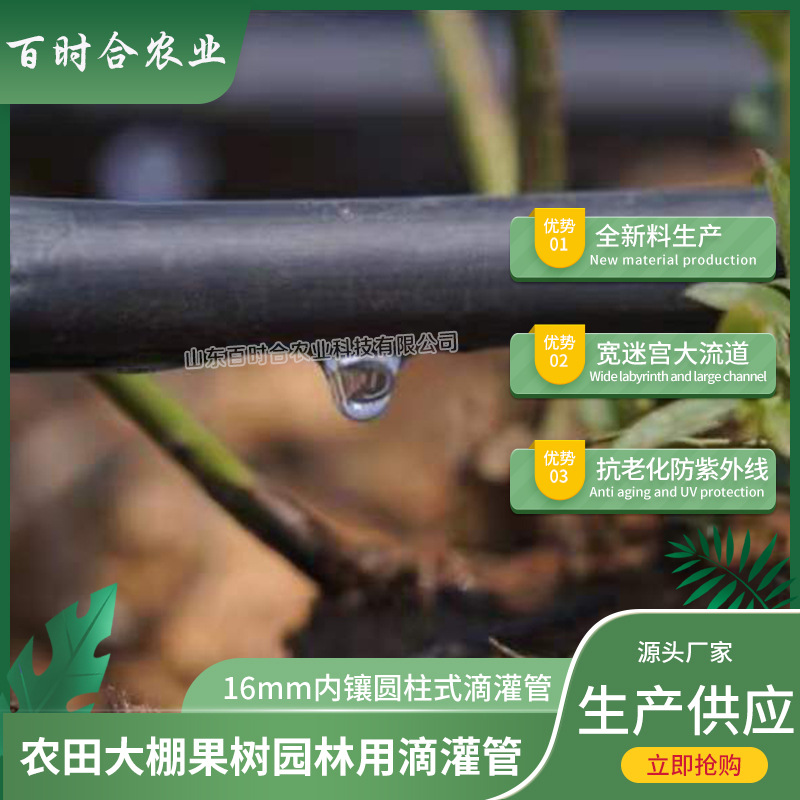 內(nèi)鑲圓柱式滴灌管價(jià)格山東百時(shí)合農(nóng)業(yè)科技有限公司