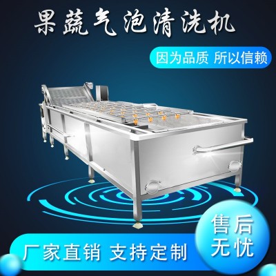 大型果蔬氣泡清洗機(jī)小龍蝦零部件超聲波去油污大棗柑橘農(nóng)殘消毒機(jī)