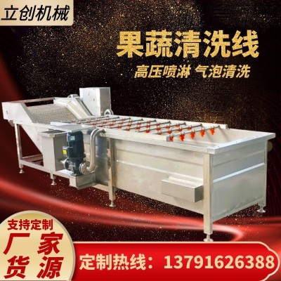 廠家全自動果蔬清洗流水線大型商用三七葉類土豆去泥噴淋清洗機(jī)