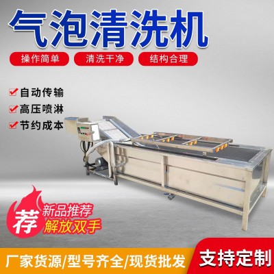 南瓜氣泡蔬菜清洗機(jī) 番茄豆角果蔬清洗設(shè)備 商用全自動(dòng)蔬菜清洗線