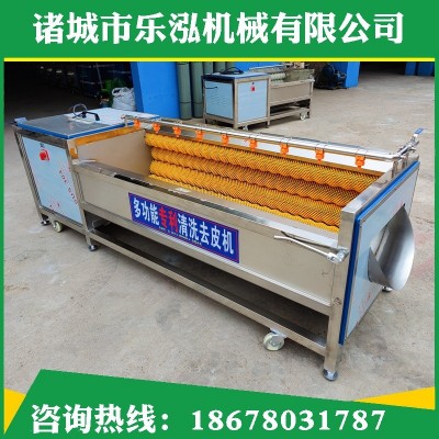 毛輥毛刷根莖去皮機(jī)定制土豆紅薯果蔬去皮清洗機(jī) 商用毛輥清洗機(jī)