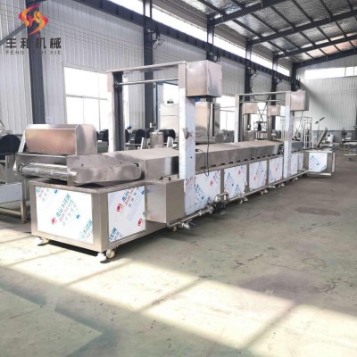 全自動沙琪瑪鍋巴生產(chǎn)線魚豆腐油炸生產(chǎn)線肉類丸子油炸流水線