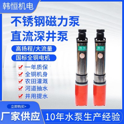 48v大流量不銹鋼磁力泵小型家用潛水泵農(nóng)用高揚程灌溉直流深井泵