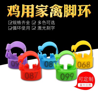 養(yǎng)殖家禽專用開放式卡扣雞鴨鵝卡扣式激光刻字腳環(huán)激光刻字雞腳環(huán)