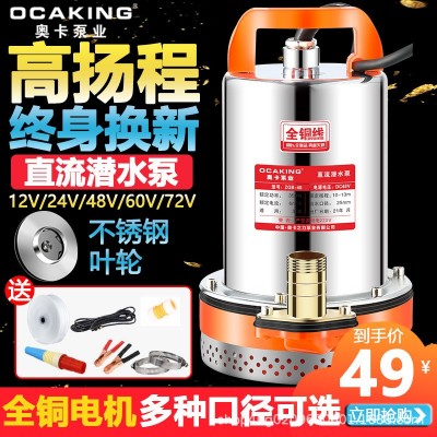 直流潛水泵12V24V48V60V家用電瓶車抽水泵小型電動(dòng)農(nóng)用灌溉抽水機(jī)