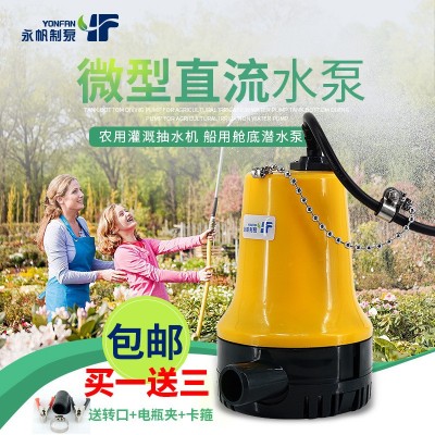 直流水泵12V24V微型水泵家用抽水機(jī)農(nóng)用澆地小型潛水泵船用艙底泵