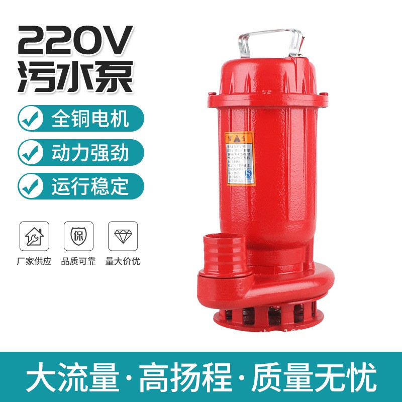 家用小型抽水泵批發(fā) 化糞池抽糞排污泵泥漿 高揚(yáng)程潛污水泵220V