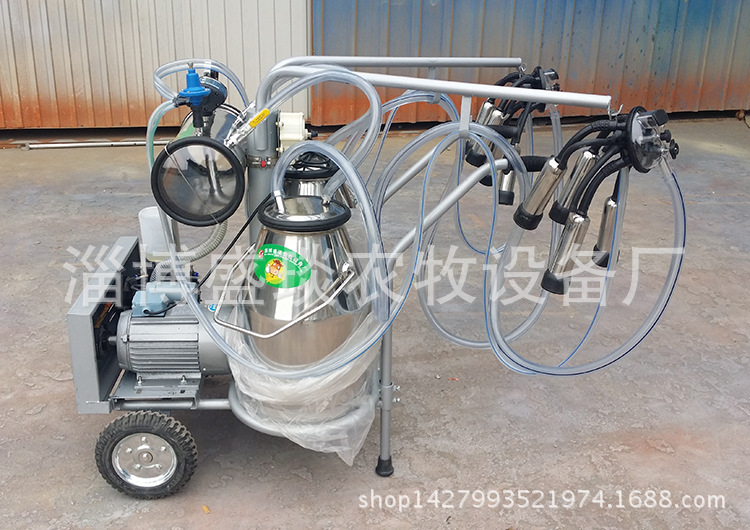 YZ-Ⅱ型不銹鋼架真空泵式雙桶奶牛移動(dòng)擠奶機(jī)