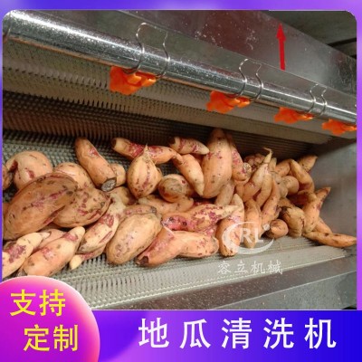 現(xiàn)貨毛刷清洗機(jī) 輥刷式土豆胡蘿卜清洗去泥機(jī) 全自動(dòng)紅薯清洗機(jī)