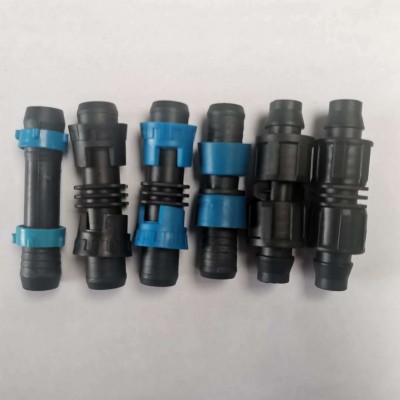 廠家供應雙鎖母直接 16mm滴灌帶接頭滴灌頭拉環(huán)直通 雙鎖母直接