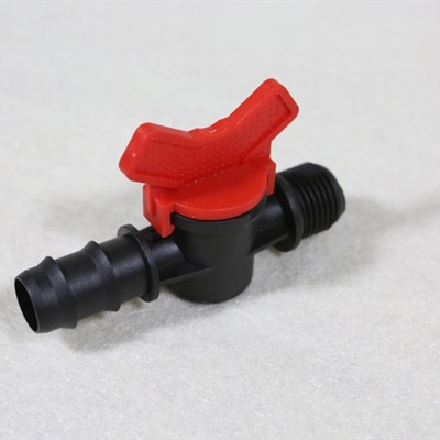 廠家出售16mm*1/2寸AK款紅色外絲閥旁通閥PE管直通閥開關(guān)陽直閥