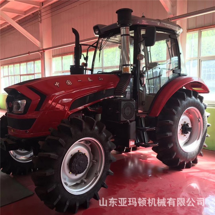 高配置中型泰山輪式拖拉機(jī)帶旋耕機(jī)翻轉(zhuǎn)犁多用途輪距可調(diào)性能穩(wěn)定