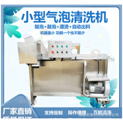 小型果蔬氣泡清洗機(jī) 半成品預(yù)制菜加工設(shè)備 翻藍(lán)自動出料洗菜機(jī)器