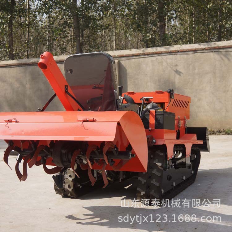 自走式大馬力微耕機(jī) 農(nóng)用果園開溝機(jī) 山坡梯田履帶式旋耕機(jī)出售