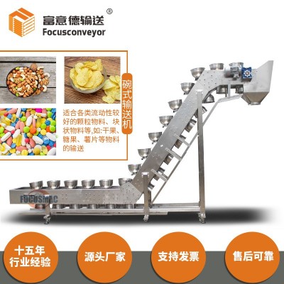 佛山廠家直供碗式提升機(jī)不銹鋼爬坡分揀上料機(jī)雜糧食品碗式輸送機(jī)