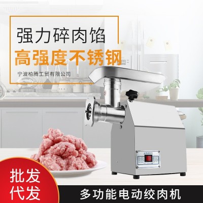 12型灌腸機絞肉機商用多功能電動不銹鋼家用強力碎肉餡灌香腸機