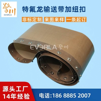 非標(biāo)超薄0.35特氟龍耐高溫輸送帶加紐扣鐵氟龍傳送帶廠(chǎng)家加工定制