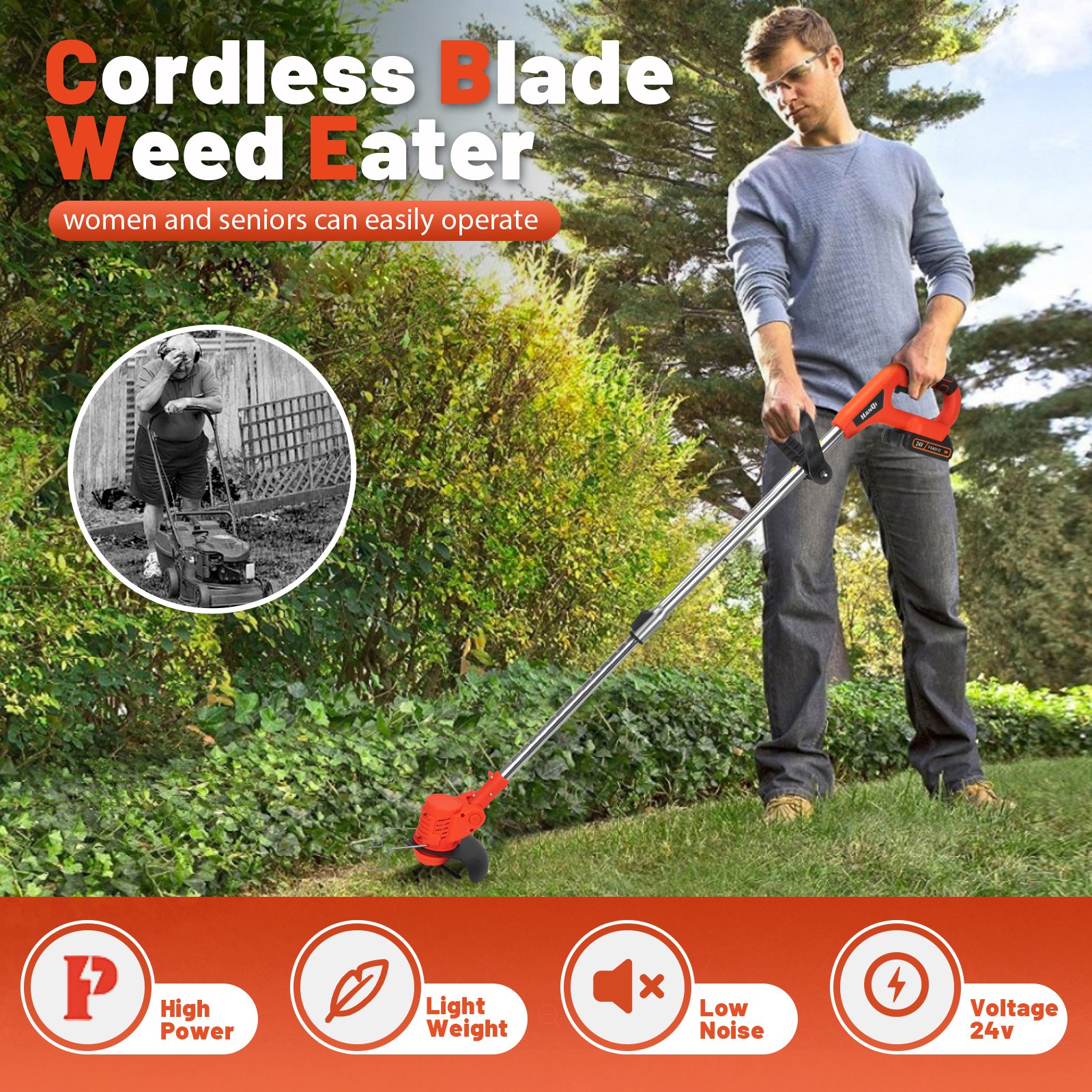 電動(dòng)割草機(jī)除草機(jī)多功能小型手持家用便攜園林草坪機(jī)鋰電打草機(jī)