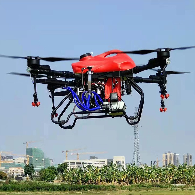 智能噴藥撒肥多旋翼遙控器操作自動(dòng)作業(yè)燃油農(nóng)業(yè)植保無人機(jī)