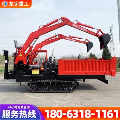 山區(qū)沼澤用橡膠履帶四不像隨車挖 6噸多功能全地形自卸履帶運(yùn)輸車