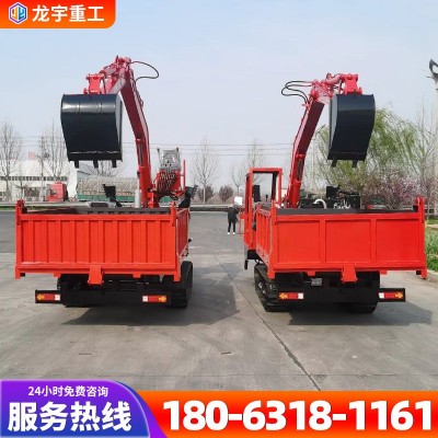 隨車挖全地形中小型運(yùn)輸車 多功能履帶吊挖一體機(jī)泥地行走隨車挖