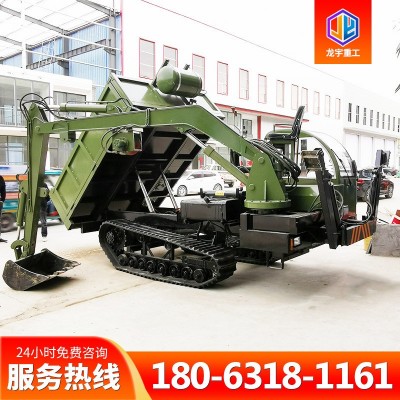 履帶隨車挖 復(fù)雜地形山區(qū)沼澤挖掘運(yùn)輸一體機(jī) 更換挖斗爪子抓木機(jī)