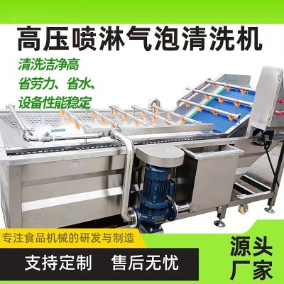 不銹鋼油菜噴淋清洗線 供應(yīng)香梨氣泡清洗流水線 肉類清洗機(jī)設(shè)備