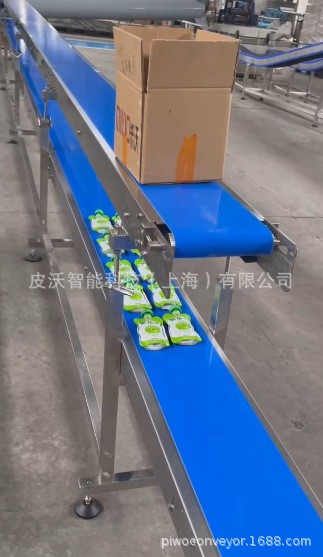 雙層藍(lán)色/綠色皮帶輸送機(jī) 食品式自動(dòng)化分揀傳送帶 平型輸送線(xiàn)