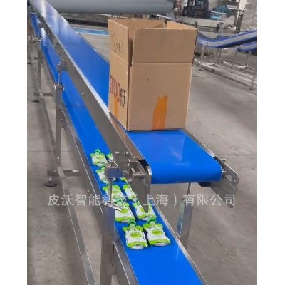 雙層藍(lán)色/綠色皮帶輸送機(jī) 食品式自動(dòng)化分揀傳送帶 平型輸送線
