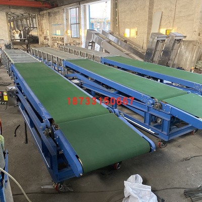 紙箱裝車皮帶機(jī)動(dòng)力伸縮滾筒線裝卸車輸送機(jī)塑筐移動(dòng)卸貨傳送帶