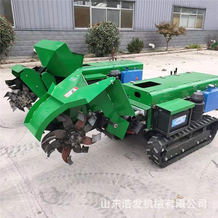 履帶式果園微耕除草機自走式35馬力開溝犁地機全自動省人工松土機