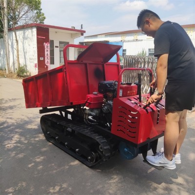 小型爬山虎 全地形農(nóng)用手扶式履帶運輸車液壓自卸小型爬山王運輸
