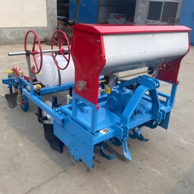 旋耕機帶蠶豆播種機 黃芪板藍根起壟覆膜種植機 油菜洋蔥精播機