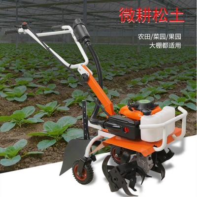 硬地開(kāi)荒翻整防纏草碎草機(jī)四沖程小型微耕機(jī)大棚開(kāi)溝汽油旋耕機(jī)