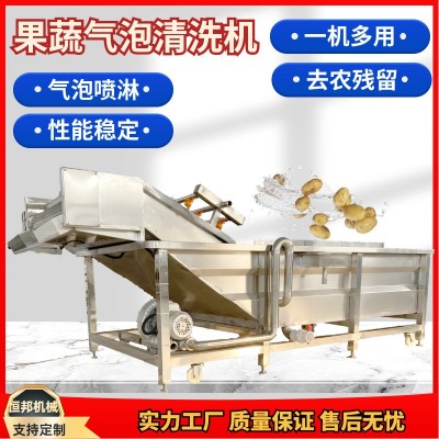海鮮氣泡清洗機大型全自動果蔬清洗流水線多功能蔬菜辣椒清洗設(shè)備