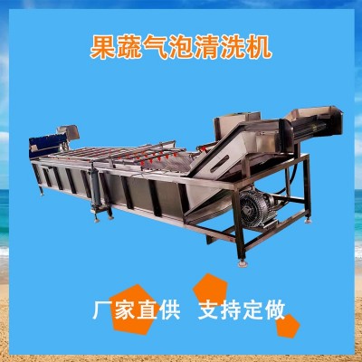 果蔬氣泡清洗機(jī) 全自動沖洗去泥設(shè)備 食品包裝袋清洗冷卻流水3米