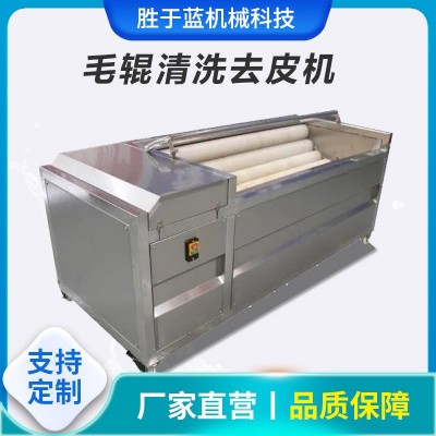 全自動(dòng)海蠣子扇貝清洗機(jī) 大蔥去皮清洗設(shè)備 獼猴桃毛輥清洗機(jī)