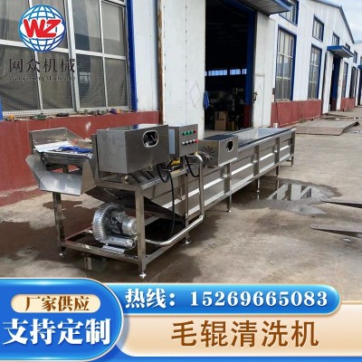 全自動毛刷土豆清洗機 毛輥紅薯野菜清洗去皮機 工業(yè)大型洗姜機