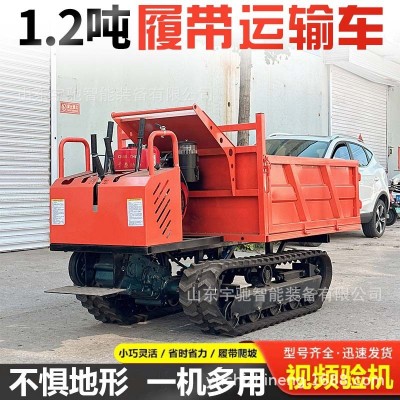 爬山虎履帶運輸車全地形爬坡王山地果園農(nóng)用工程自卸式搬運爬坡車
