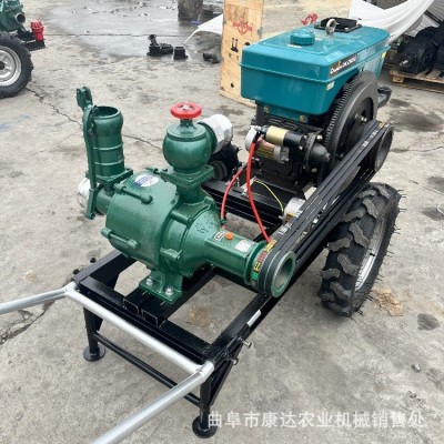 高壓噴灌泵 柴油拖車款抽水泵 農(nóng)田澆灌噴灌高揚程水泵 三片葉輪