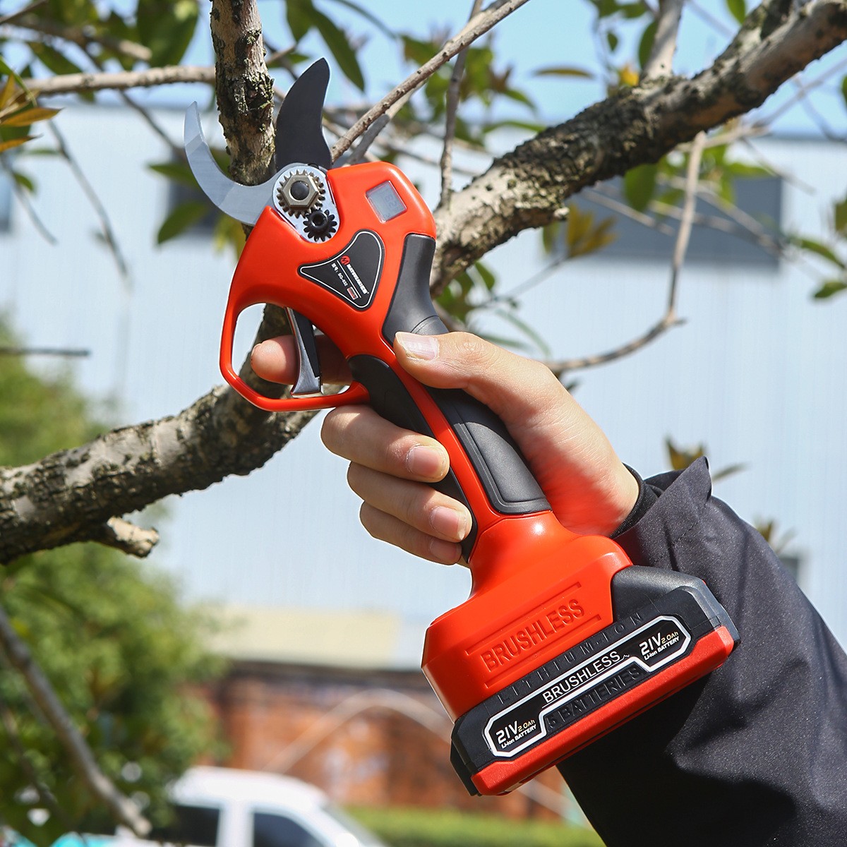 跨境外貿(mào)無(wú)刷鋰電電動(dòng)修枝剪粗枝剪電剪刀充電式鋰電修枝剪