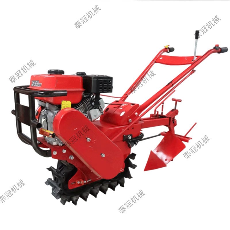 小紅牛開溝除草耘耕播種施肥機(jī)大棚山地丘陵果園多功能鏈軌微耕機(jī)