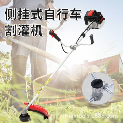 廠家制造汽油型割草機(jī)側(cè)掛式肩帶高效切割動(dòng)力62CC易操控除草收割