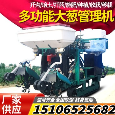 大蔥大姜雙行開溝培土機大蔥管理一體機移栽機收獲機打藥施肥大蔥