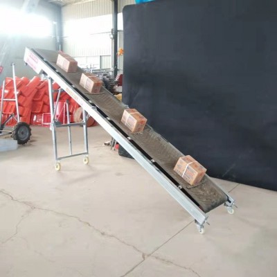 升降式黑色皮帶輸送機(jī) 物流裝車折疊傳送帶 加厚防滑耐磨